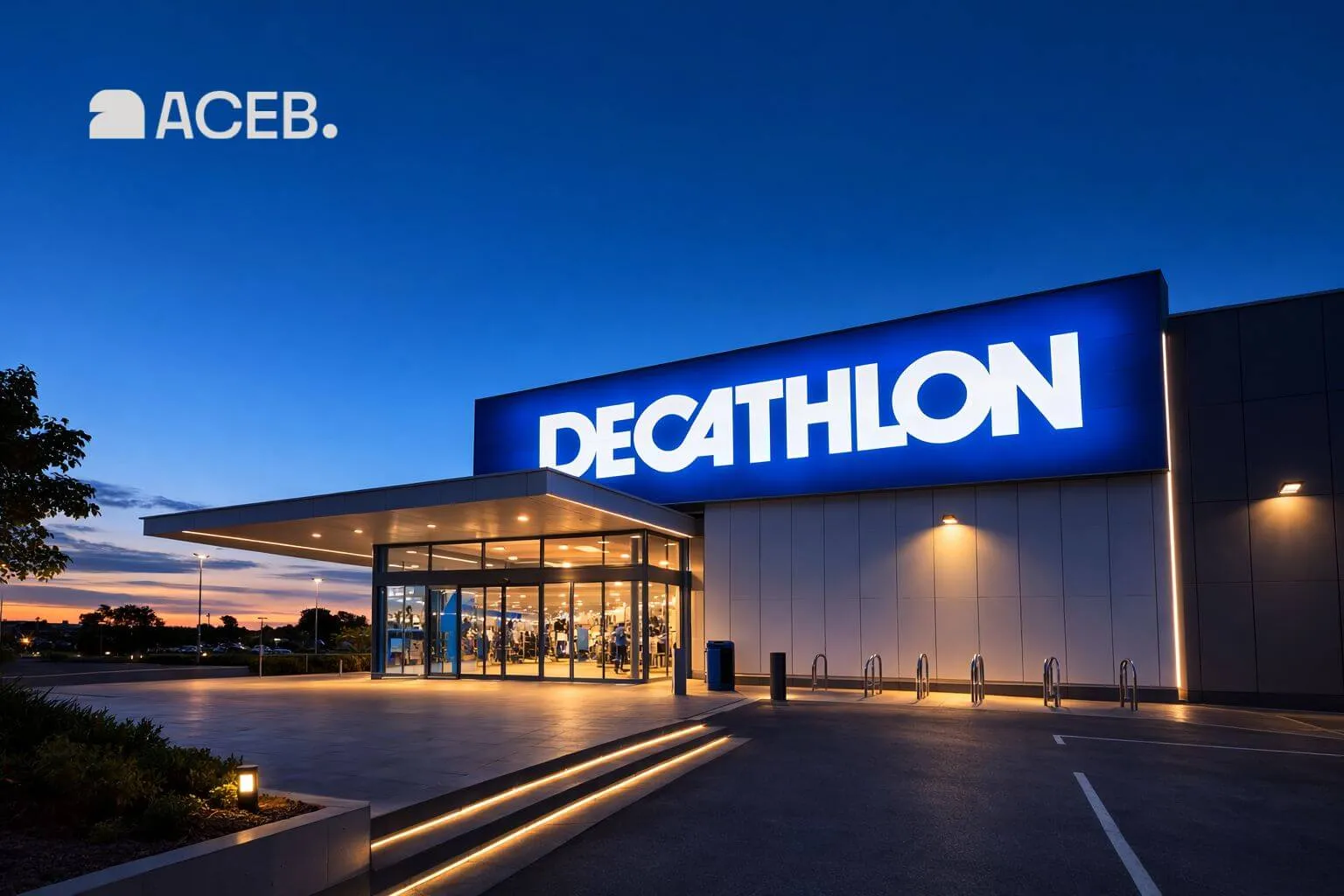 Decathlon store exterior representing Decathlon gift cards available by region on ACEB.com
