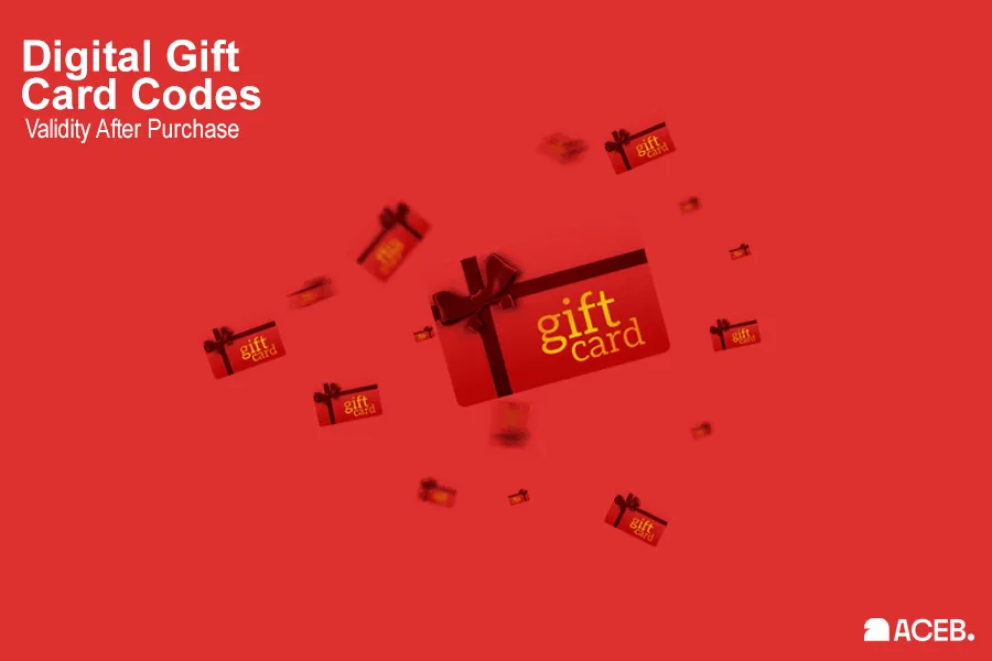 Digital gift card codes showing validity after purchase before redemption