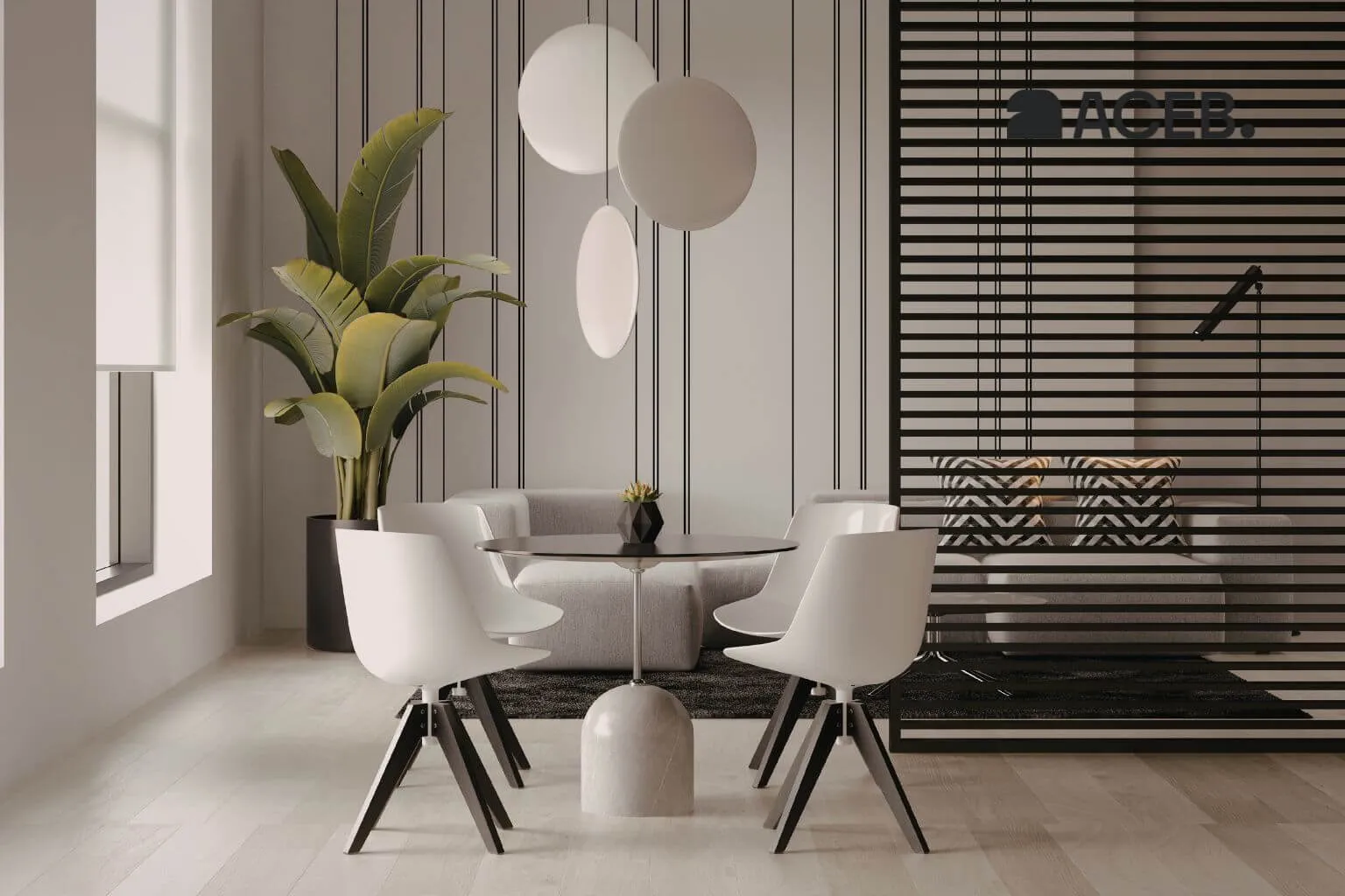 Modern living room interior with designer furniture representing home and lifestyle purchases funded by gift cards