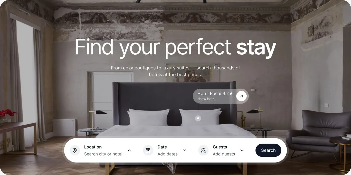 How to book hotels with crypto in 2026 complete guide with Trip1 booking interface and city skyline background