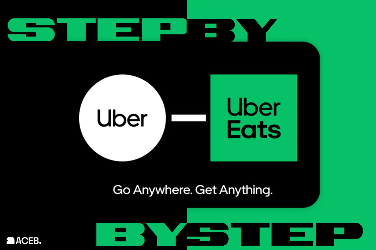 Step-by-step guide for buying Uber and Uber Eats gift cards with crypto on ACEB.com.